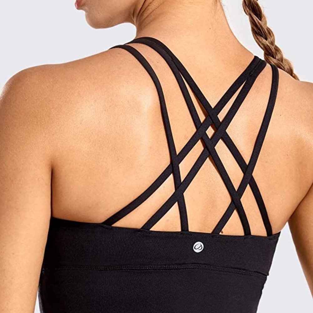 CRZ YOGA Strappy Sports Bra. Longline Wirefree